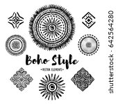 set of ornamental black and... | Shutterstock .eps vector #642564280
