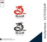 Dragon 2 types vector icon illustration design and logo template isolated in white background.