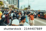 Small photo of COLOMBO, WESTERN SRI LANKA - APRIL 09, 2022: Sri Lankan citizens are organizing island-wide protests against the current Sri Lankan corrupted government and the president Gotabaya Rajapaksa
