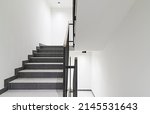 Small photo of Stairwell, emergency exit in a block of flats. Bright colors
