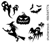 halloween collection   vector... | Shutterstock .eps vector #486569776