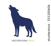 Silhouette Of The Wolf. Vector...