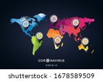 world map with coronavirus... | Shutterstock .eps vector #1678589509