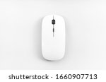 Top view of wireless mouse on white background