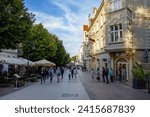 Small photo of Sopot, Poland - September 7 2022: Monciak Street - Bohaterow Monte Cassino. Main Sopot walking street from train station to the molo.