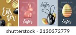 easter set of greeting posters  ... | Shutterstock .eps vector #2130372779