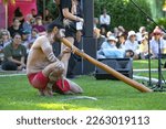 Small photo of South Australia, Australia – 12-02-2023: Kumangka Palti Yarta - Indigenous Welcome Ceremony, Kaurna Elders and leaders provide the Aboriginal smoking ritual rite at a community event in Adelaide