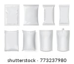 plastic and paper packaging... | Shutterstock .eps vector #773237980