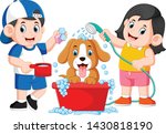 the children are clean his dog... | Shutterstock .eps vector #1430818190