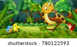 snake with birds in the forest | Shutterstock .eps vector #780122593