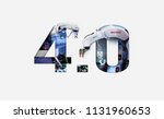 industry 4.0 double exposure... | Shutterstock . vector #1131960653
