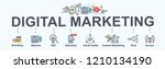 digital online marketing banner ... | Shutterstock .eps vector #1210134190
