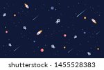 star universe with rocket ... | Shutterstock .eps vector #1455528383