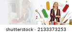 clothing designer header banner ... | Shutterstock . vector #2133373253
