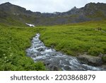 Small photo of East Fork Fishhook Creek on Hatcher Pass near Palmer in Alaska, United States,North America