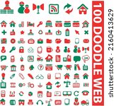 100 doodle web icon pack ... | Shutterstock .eps vector #2160413629