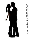 silhouette of asian couple hug  ... | Shutterstock . vector #207585343
