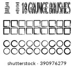 vector set of grunge brushes.... | Shutterstock .eps vector #390976279