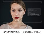 Young woman being face tracked