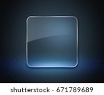 glass square frame  glossy... | Shutterstock . vector #671789689