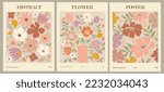 Set Of Abstract Flower Posters. ...