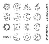 moons icons set. moon various... | Shutterstock .eps vector #2125098296