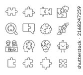 puzzles icons set. puzzle... | Shutterstock .eps vector #2168247259