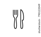 Fork And Knife. Linear Icon....
