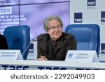 Small photo of Russia. Moscow. April 20, 2023. TASS hosted a press conference of People's Artist of Russia Larisa Dolina dedicated to her anniversary concert on April 27 at Crocus City Hall. Vladislav Druzhinin
