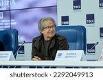 Small photo of Russia. Moscow. April 20, 2023. TASS hosted a press conference of People's Artist of Russia Larisa Dolina dedicated to her anniversary concert on April 27 at Crocus City Hall. Vladislav Druzhinin