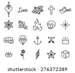 tattoo icon. hipster line art... | Shutterstock .eps vector #276372389
