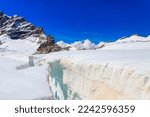Small photo of Crevasse nearby Jungfraujoch in Bernese Oberland, Switzerland