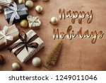 happy holidays text ... | Shutterstock . vector #1249011046
