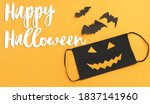 happy halloween text on evil... | Shutterstock . vector #1837141960