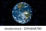 Small photo of Planet earth globe view from spaceflight with realistic earth surface from space and world map as in outer space point of view . Elements of this image furnished by NASA planet earth and space .