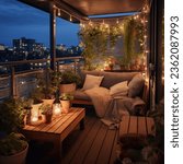 A cozy apartment balcony filled ...