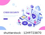 cyber security concept with... | Shutterstock .eps vector #1249723870