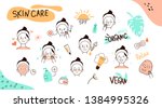  hand drawn girl take care... | Shutterstock .eps vector #1384995326