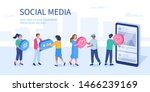 social media referral marketing ... | Shutterstock .eps vector #1466239169
