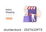 character buying goods online... | Shutterstock .eps vector #2037610973