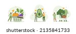 grocery vegetables illustration ... | Shutterstock .eps vector #2135841733