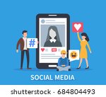  social media concept banner.... | Shutterstock .eps vector #684804493