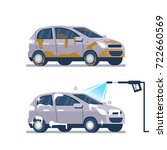  car wash service concept. ... | Shutterstock .eps vector #722660569