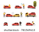 different car accidents with... | Shutterstock .eps vector #781569613