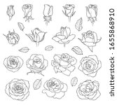 Vector Set Of Roses. Black Hand ...