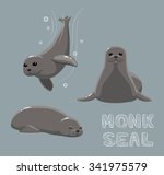 Monk Seal Cartoon Vector...