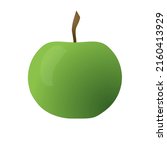 green apple icon vector on... | Shutterstock .eps vector #2160413929