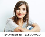 Young Woman Portrait Isolated...
