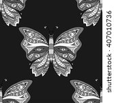 zentangle stylized butterfly... | Shutterstock .eps vector #407010736