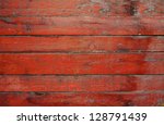 Painted Old Wooden Wall. Red...